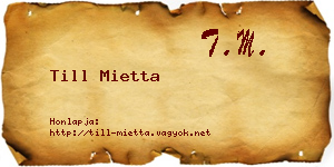 Till Mietta névjegykártya